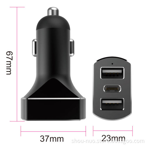 2 usb type c car charger 4.8A,3 port usb car charger 7.2A, 4 port usb car charger 9.6A